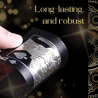 55PCS Gold Foil Playing Cards – 24K Gold Plastic Poker Set, Waterproof & Durable Magic Game Cards