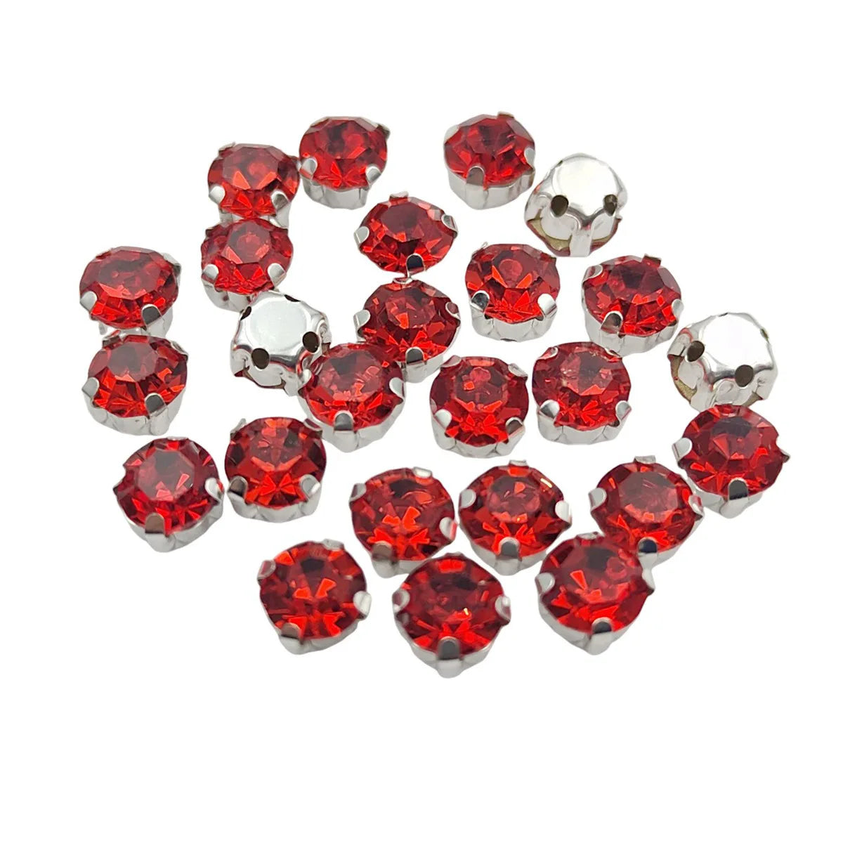 Cristales de imitación de vidrio redondo con garra – Cristales de base de plata para ropa, zapatos y artesanías