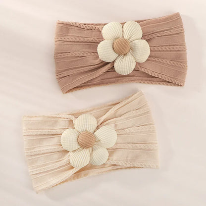 1Pc Baby Nylon Headscarf – Cinturón de flores hecho a mano para niñas recién nacidas, elástico infantil Turbant cabello