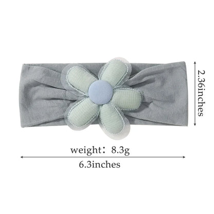 1Pc Baby Nylon Headscarf – Cinturón de flores hecho a mano para niñas recién nacidas, elástico infantil Turbant cabello