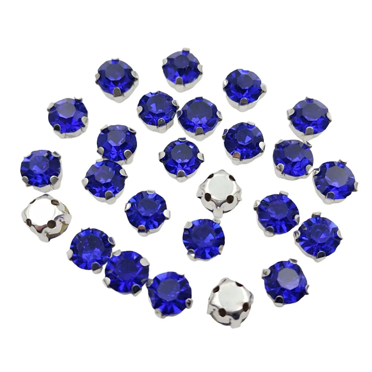 Cristales de imitación de vidrio redondo con garra – Cristales de base de plata para ropa, zapatos y artesanías