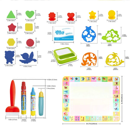 100x80CM Magic Water Drawing Mat – Reutilizable Doodle Board Montessori Juguete educativo para niños