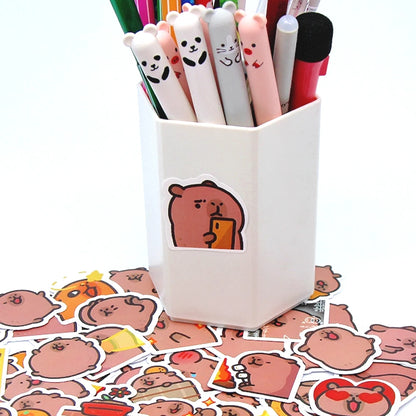 10/50/100pcs Pegatinas Capybaras – lindos dibujos animados para portátil, teléfono, coche, bicicleta & niños DIY