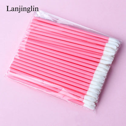 Lanjinglin 5/50 Pcs Cepillo de labios desechables Cepillos de maquillaje – Lápiz labial varitas y herramienta de extensión de pestañas, accesorios de belleza profesional