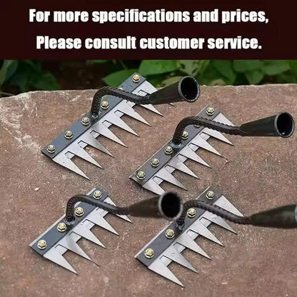 Rake de deshielo de jardín de acero al carbono – 5/6/7/8 Dientes Suelo Aflojamiento y herramienta de eliminación de malas hierbas para granja, jardín y paisajismo