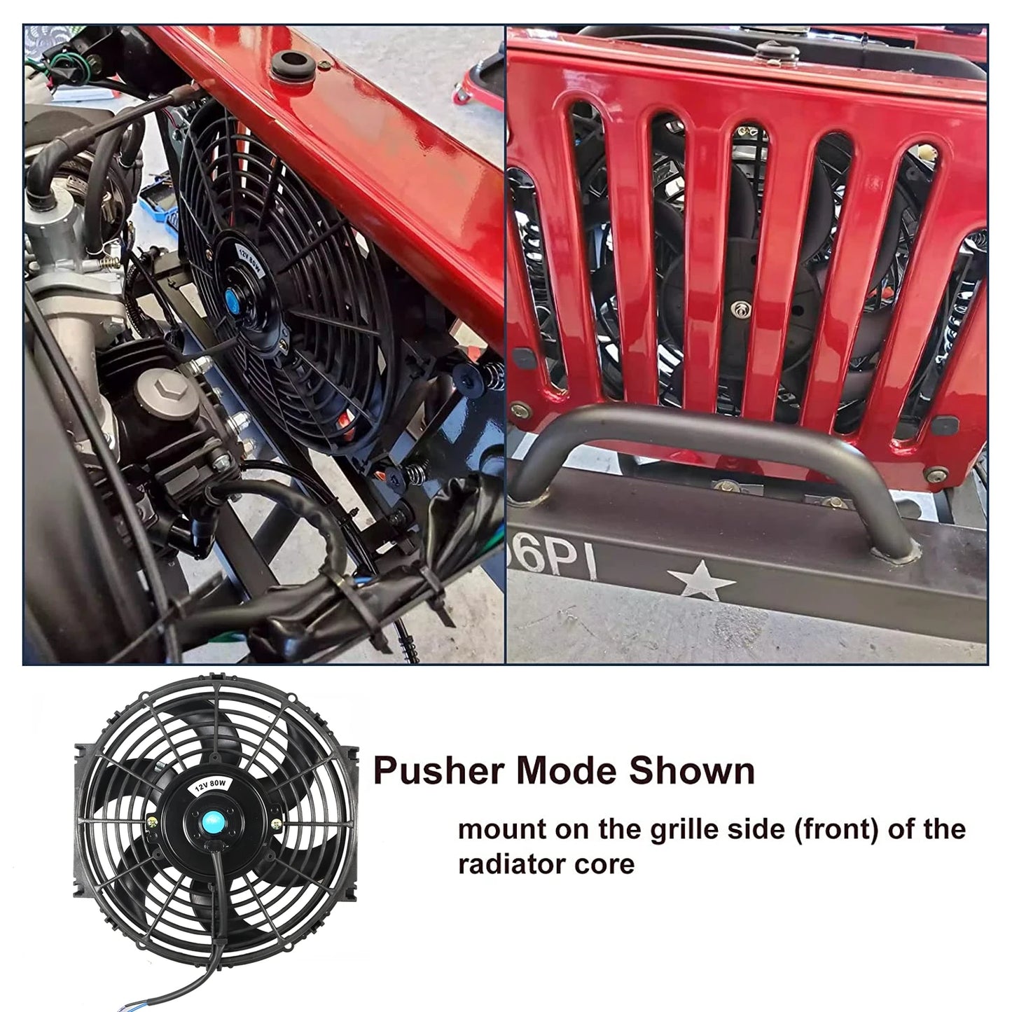 Universal 7/9/10/12/14/16 pulgadas 12V 80W ventilador de refrigeración del radiador de coches hoja – Kit de ventilador de aire acondicionado eléctrico 2100RPM