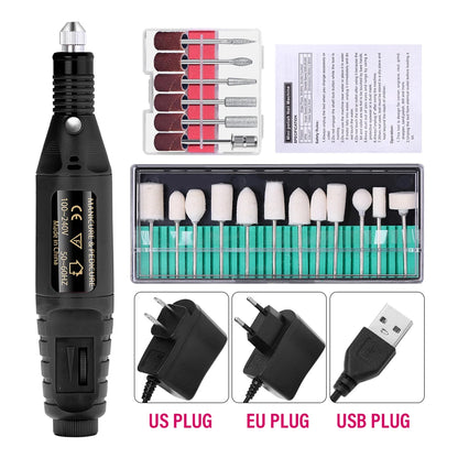 Portable Professional Electric Nail Drill Machine – Manicure & Pedicure Drill Set for Home and Salon Use