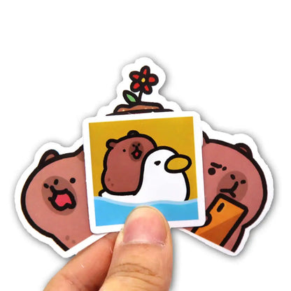 10/50/100pcs Pegatinas Capybaras – lindos dibujos animados para portátil, teléfono, coche, bicicleta & niños DIY