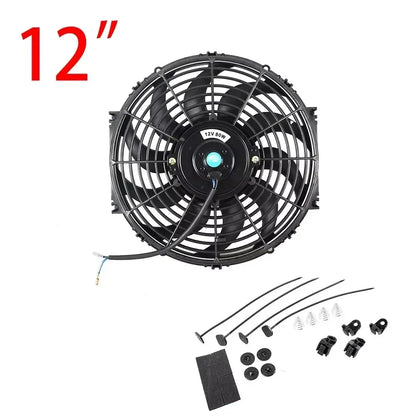 Universal 7/9/10/12/14/16 pulgadas 12V 80W ventilador de refrigeración del radiador de coches hoja – Kit de ventilador de aire acondicionado eléctrico 2100RPM