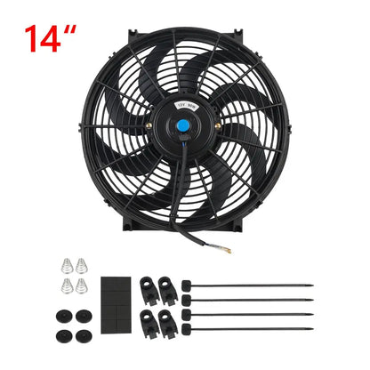 Universal 7/9/10/12/14/16 pulgadas 12V 80W ventilador de refrigeración del radiador de coches hoja – Kit de ventilador de aire acondicionado eléctrico 2100RPM