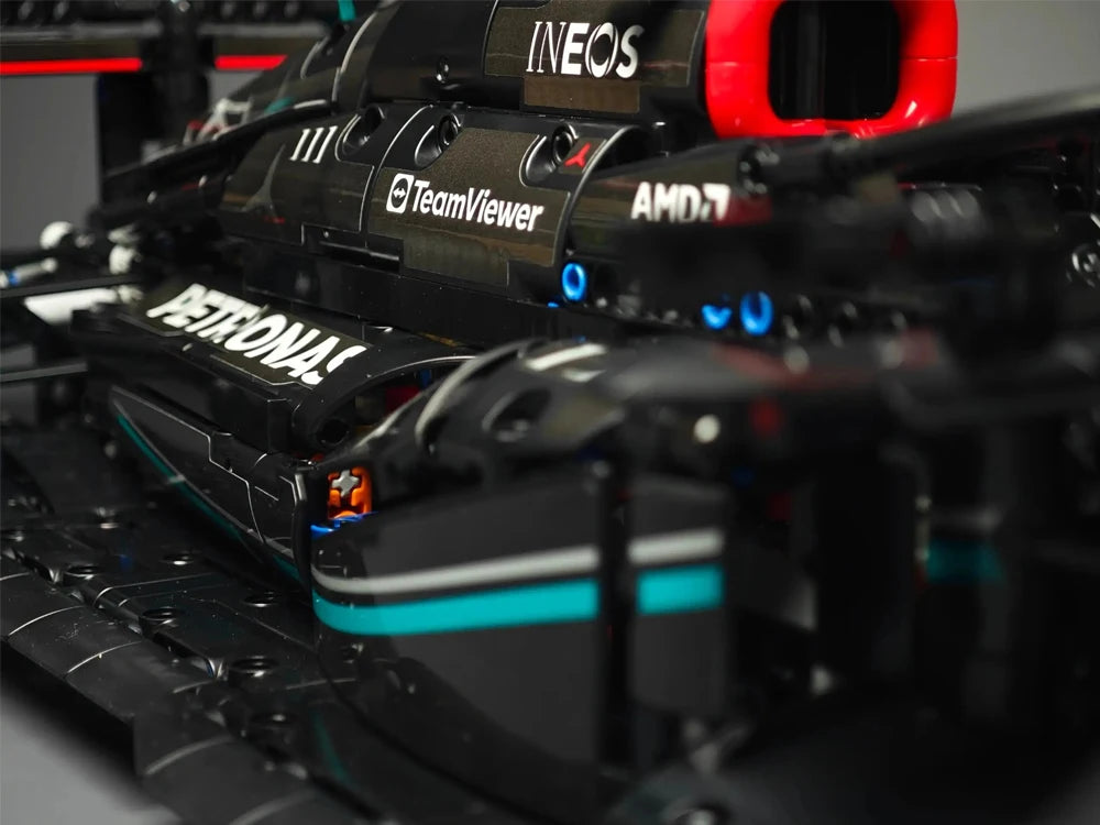 Tecnología 1642PCS Bloques mecánicos de construcción de coches de carreras – W14 Kit de modelos de carreras de locales para adultos y niños