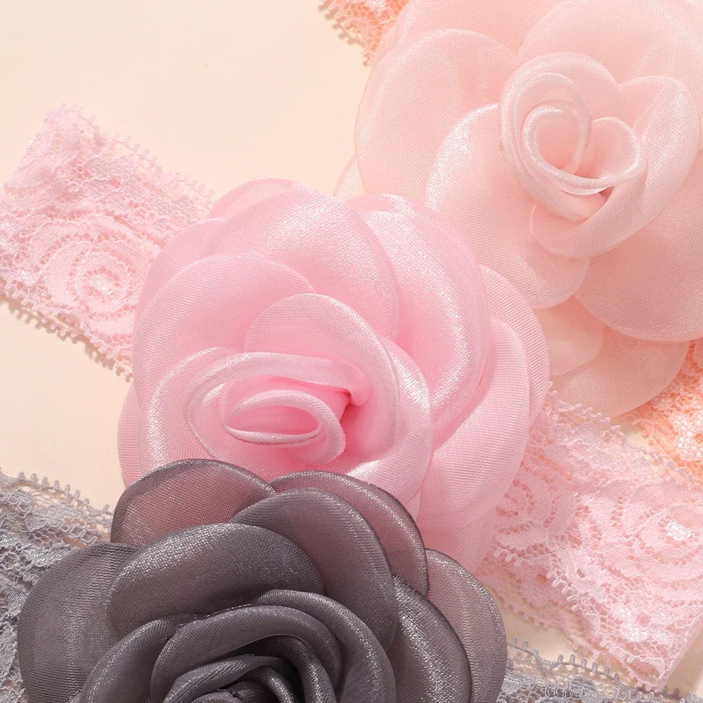 1Pc Baby Nylon Headscarf – Cinturón de flores hecho a mano para niñas recién nacidas, elástico infantil Turbant cabello