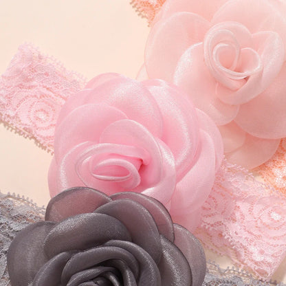 1Pc Baby Nylon Headscarf – Cinturón de flores hecho a mano para niñas recién nacidas, elástico infantil Turbant cabello