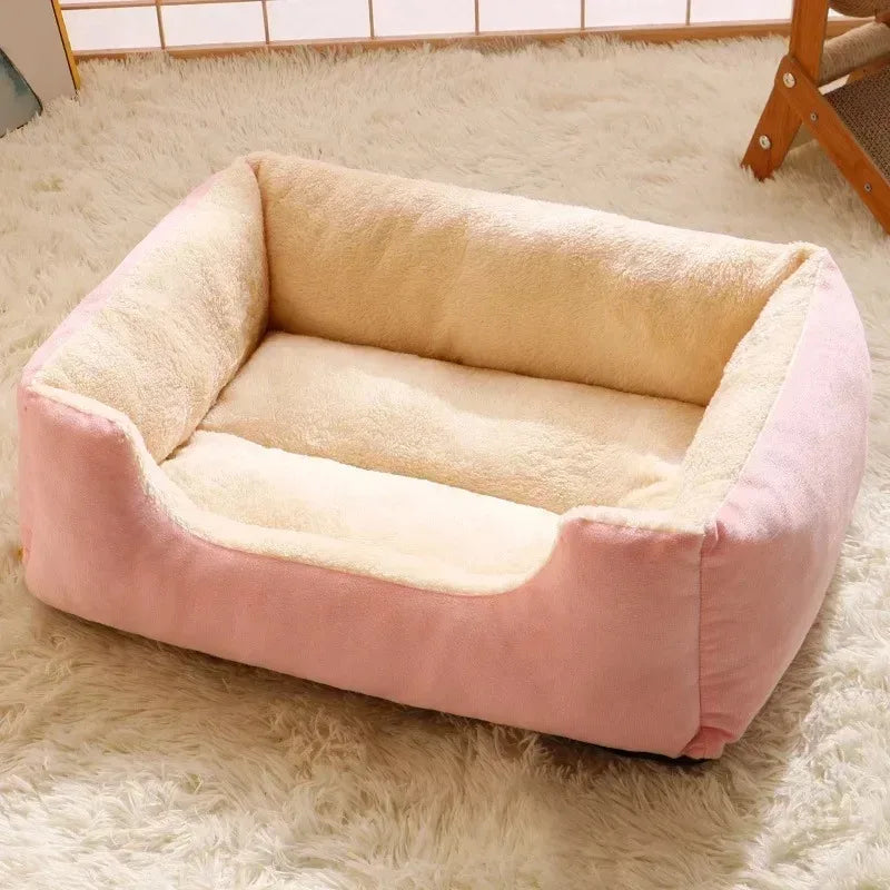 Cama de peluche suave para gatos y perros pequeños – Acogedora casa de cojín respirable