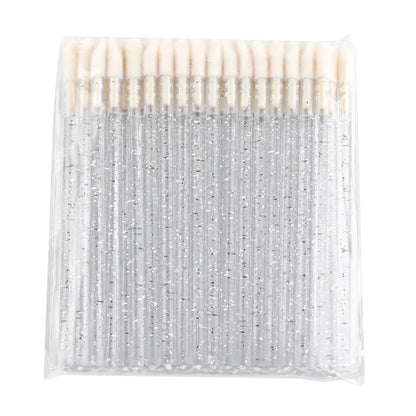 Lanjinglin 5/50 Pcs Cepillo de labios desechables Cepillos de maquillaje – Lápiz labial varitas y herramienta de extensión de pestañas, accesorios de belleza profesional