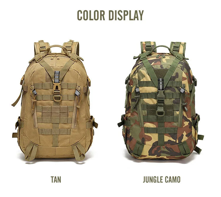 Mochila Reflectante Táctica 40L – Molle Militar Al aire libre mochila  Senderismo, Camping, caza y bolso de viaje