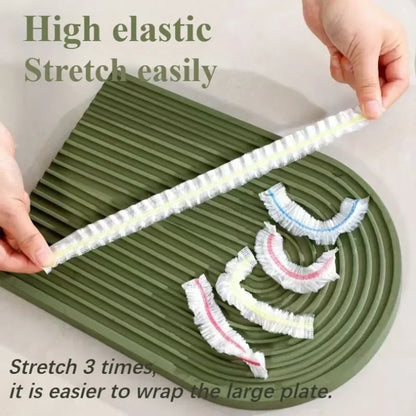 Cubiertas de alimentos desechables y reutilizables de colores – Envoltorio plástico elástico para tazones, frutas y almacenamiento de alimentos