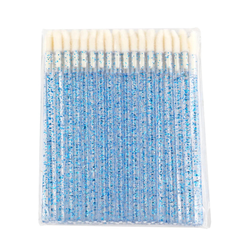 Lanjinglin 5/50 Pcs Cepillo de labios desechables Cepillos de maquillaje – Lápiz labial varitas y herramienta de extensión de pestañas, accesorios de belleza profesional