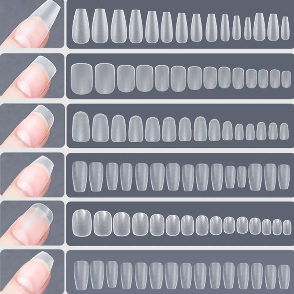 120PCS Mate puntas de las uñas de la prensa – suave overo Full-Cover uñas falsas de almendra para bricolaje manicura