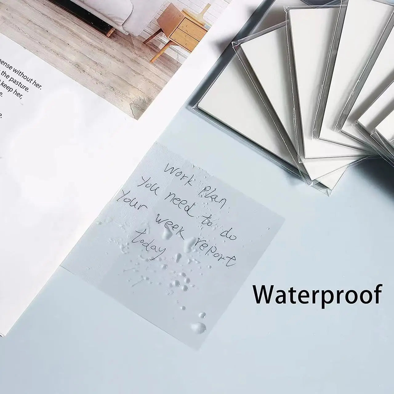 50 hojas notas adhesivas transparentes – Mensaje impermeable y pegatinas de firma para cuadernos de notas