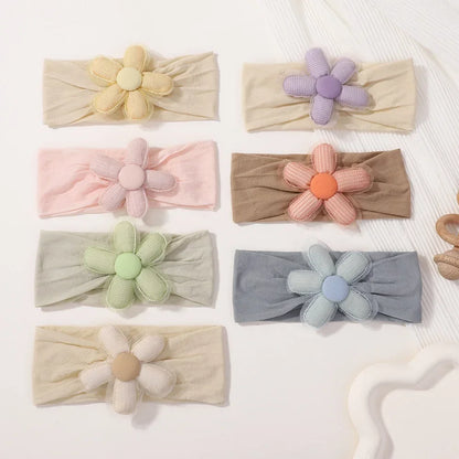 1Pc Baby Nylon Headscarf – Cinturón de flores hecho a mano para niñas recién nacidas, elástico infantil Turbant cabello