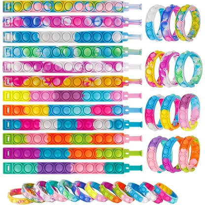 12/24/36PCS Silicona pulsera de burbuja colorida – Favoritos de la fiesta de los niños, regalos de cumpleaños, recuerdos de boda, Carnaval y pulseras de vacaciones