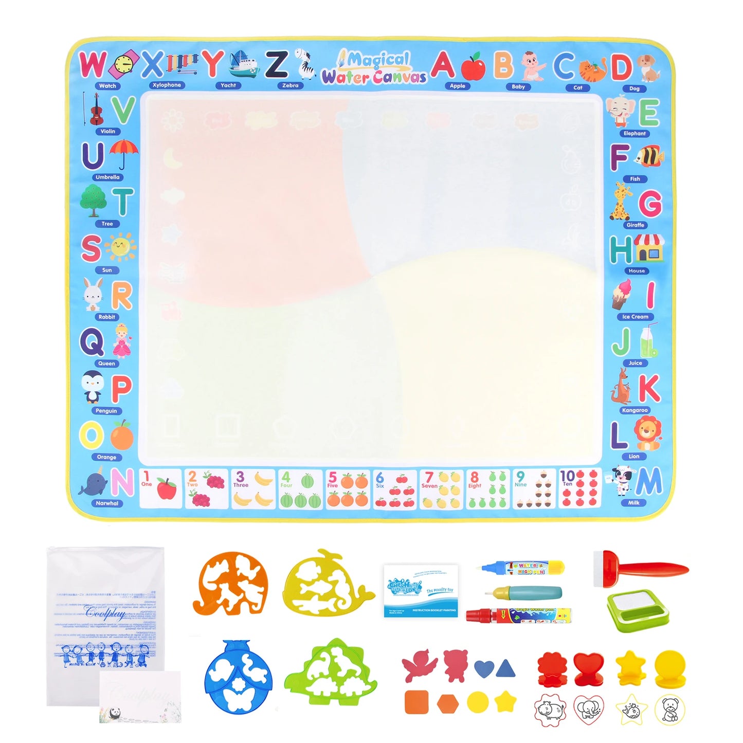 100x80CM Magic Water Drawing Mat – Reutilizable Doodle Board Montessori Juguete educativo para niños