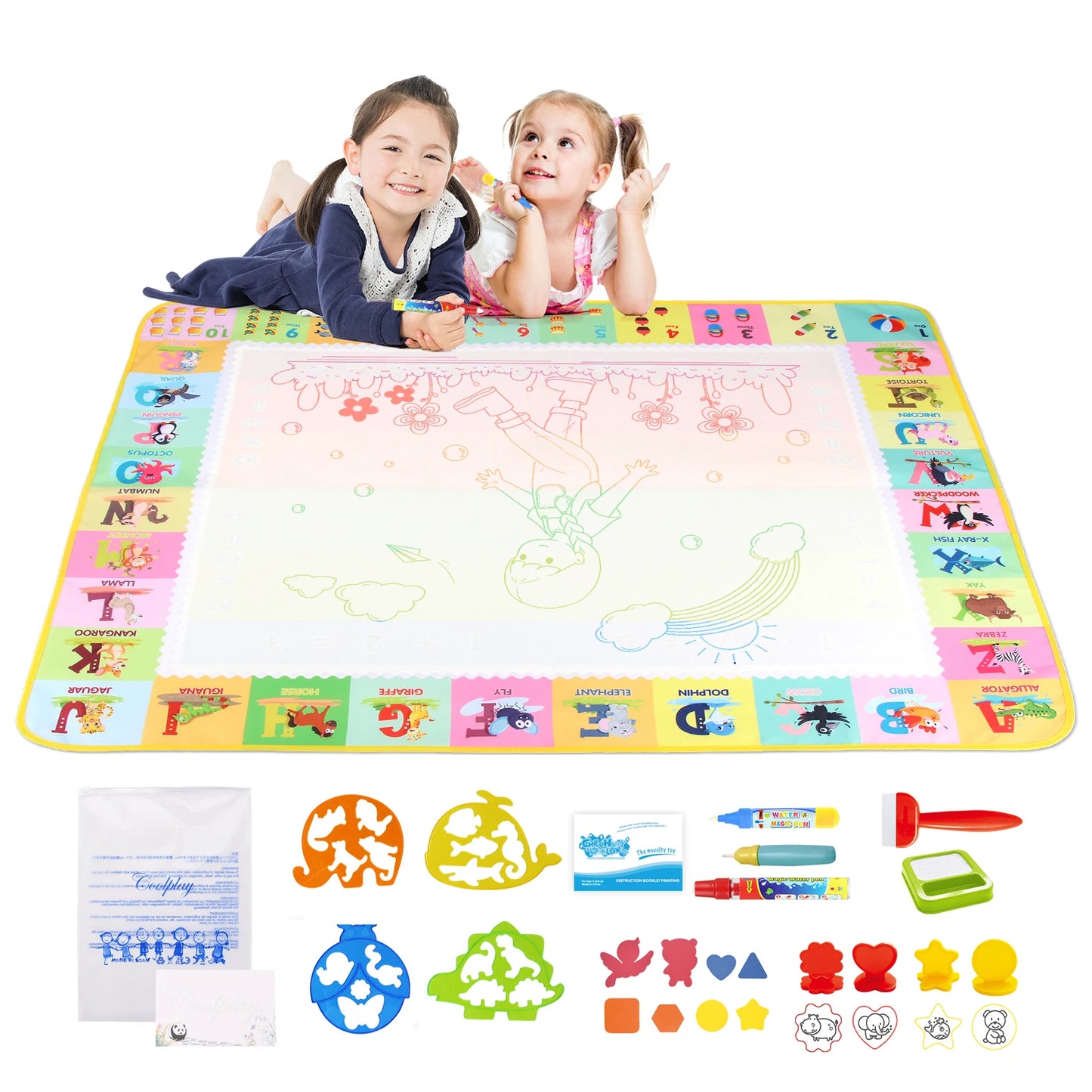 100x80CM Magic Water Drawing Mat – Reutilizable Doodle Board Montessori Juguete educativo para niños