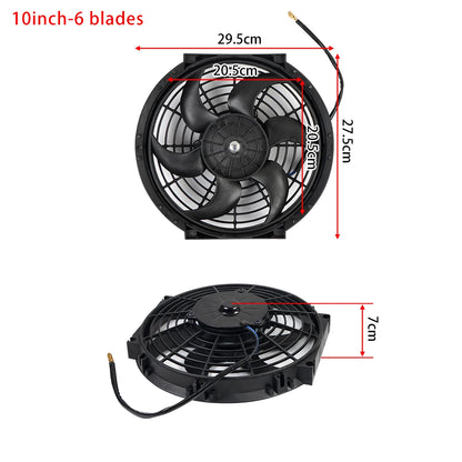 Universal 7/9/10/12/14/16 pulgadas 12V 80W ventilador de refrigeración del radiador de coches hoja – Kit de ventilador de aire acondicionado eléctrico 2100RPM