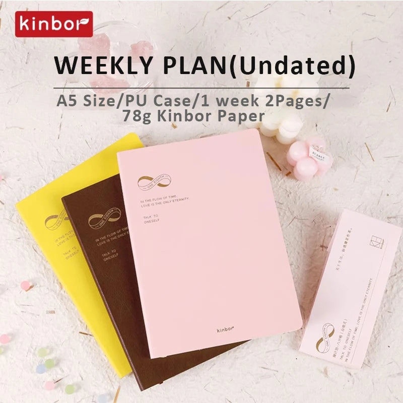 Kinbor Notebook Planificador Semanal – Agenda diaria y mensual sin fechar Journa