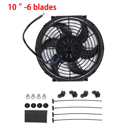 Universal 7/9/10/12/14/16 pulgadas 12V 80W ventilador de refrigeración del radiador de coches hoja – Kit de ventilador de aire acondicionado eléctrico 2100RPM