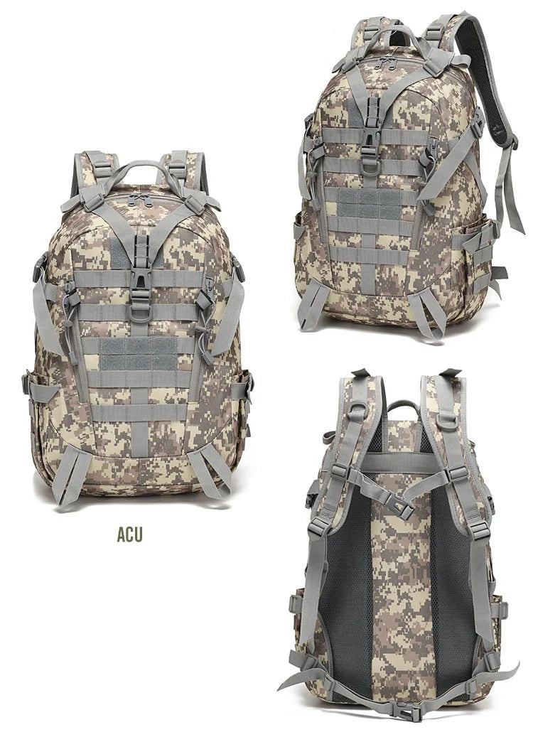 Mochila Reflectante Táctica 40L – Molle Militar Al aire libre mochila  Senderismo, Camping, caza y bolso de viaje