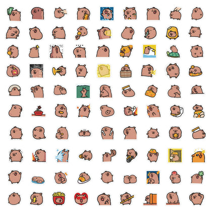 10/50/100pcs Pegatinas Capybaras – lindos dibujos animados para portátil, teléfono, coche, bicicleta & niños DIY