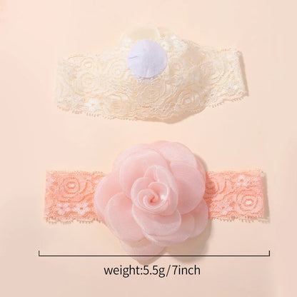 1Pc Baby Nylon Headscarf – Cinturón de flores hecho a mano para niñas recién nacidas, elástico infantil Turbant cabello