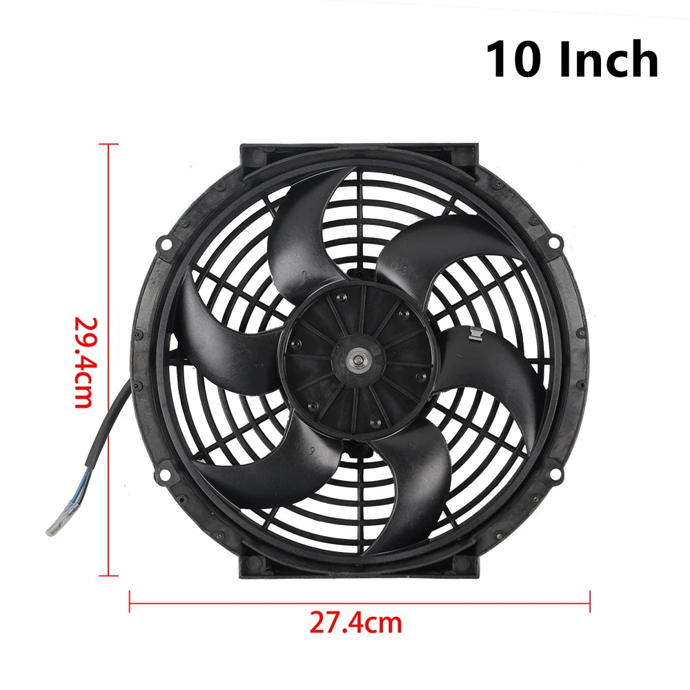 Universal 7/9/10/12/14/16 pulgadas 12V 80W ventilador de refrigeración del radiador de coches hoja – Kit de ventilador de aire acondicionado eléctrico 2100RPM