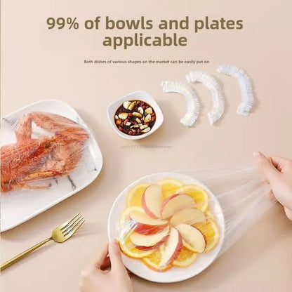 Cubiertas de alimentos desechables y reutilizables de colores – Envoltorio plástico elástico para tazones, frutas y almacenamiento de alimentos